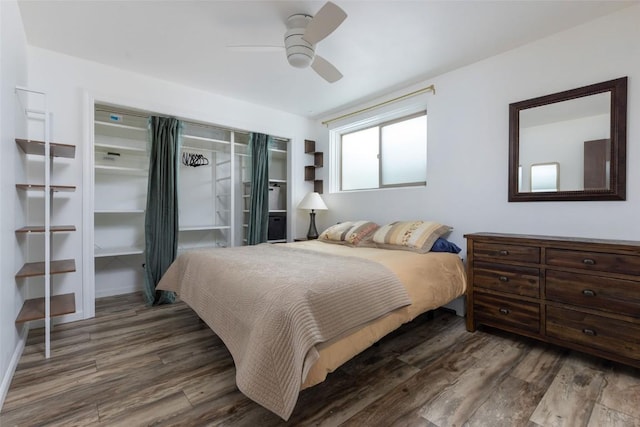 180 Evergreen Rd Unit 105, Dillon, CO 80435 - bedroom featuring wood finished floors and ceiling fan