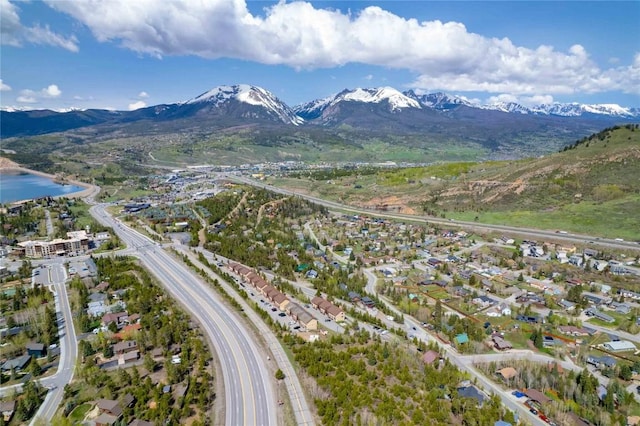 180 Evergreen Rd Unit 105, Dillon, CO 80435 - aerial overview of property's location featuring nearby suburban area and a water and mountain view