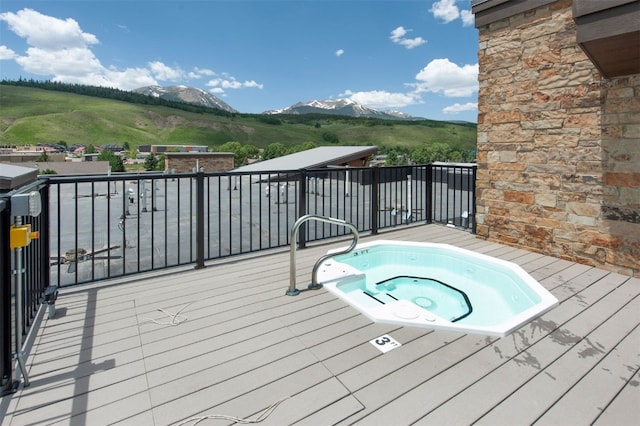 37 W 4th St Unit 201E, Silverthorne, CO 80498 - view of pool with an in-ground hot tub and a mountain view