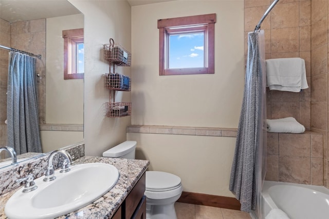 34 Snow Peak Ct, Dillon, CO 80435 - full bath with vanity, toilet, tile patterned floors, and shower / bath combo
