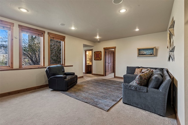 34 Snow Peak Ct, Dillon, CO 80435 - living area with carpet floors, recessed lighting, and baseboards