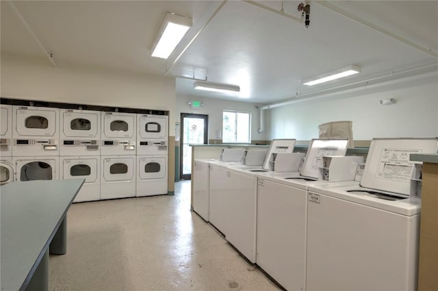 8500 Ryan Gulch Rd Unit G3, Silverthorne, CO 80498 - communal laundry room with washer and dryer and stacked washing machine and dryer