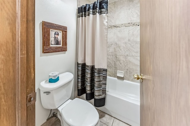 100 S Park Ave Unit E111, 112, Breckenridge, CO 80424 - bathroom with shower / bath combo with shower curtain, toilet, and tile patterned floors