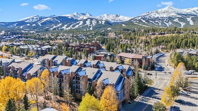 100 S Park Ave Unit E111, 112, Breckenridge, CO 80424 - aerial view of property and surrounding area with a mountain backdrop