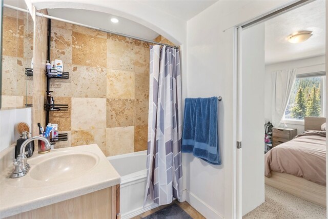 4192 State Highway 9 Unit 3, Breckenridge, CO 80424 - bathroom featuring ensuite bath, shower / tub combo with curtain, and vanity