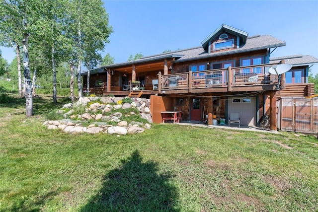 57610 Longfellow Way, Clark, CO 80428 - back of property with a deck and an attached garage