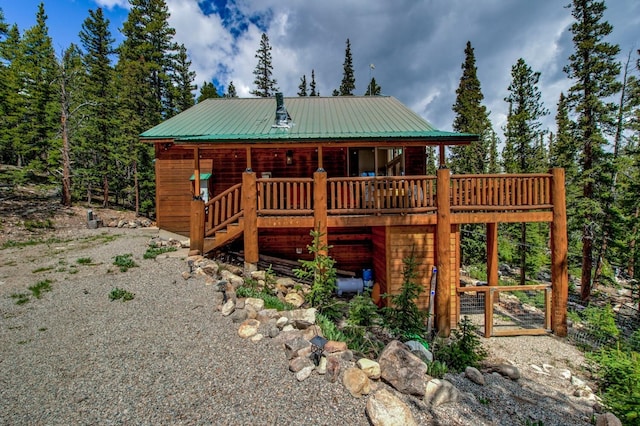view of front of home with metal roof