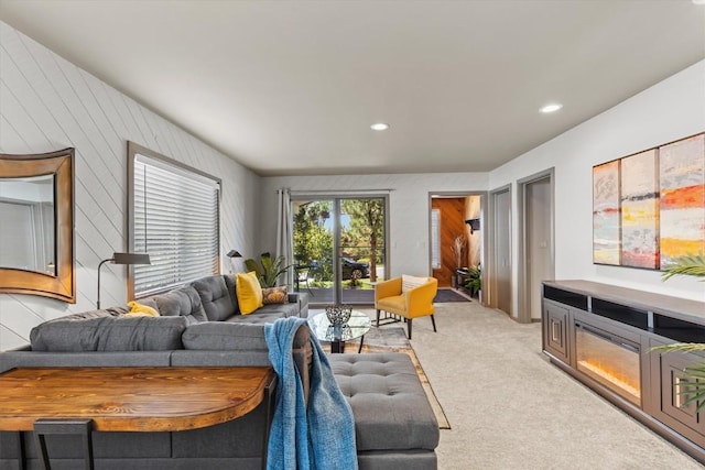 818 Broad St, Steamboat Springs, CO 80487 - living area with light carpet and recessed lighting