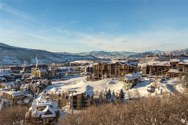 property view of mountains featuring a view of city