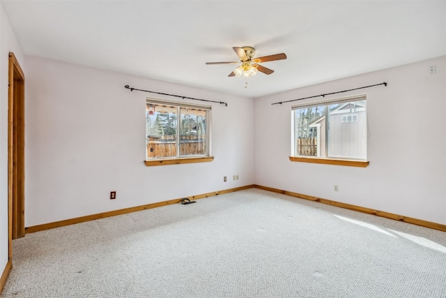 316 3rd St, Fairplay, CO 80440 - empty room featuring baseboards, carpet flooring, and a ceiling fan