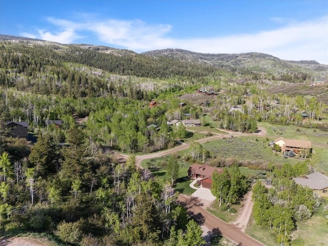 22755 Snowbird Trl, Oak Creek, CO 80467 - aerial view of property and surrounding area featuring a heavily wooded area and mountains