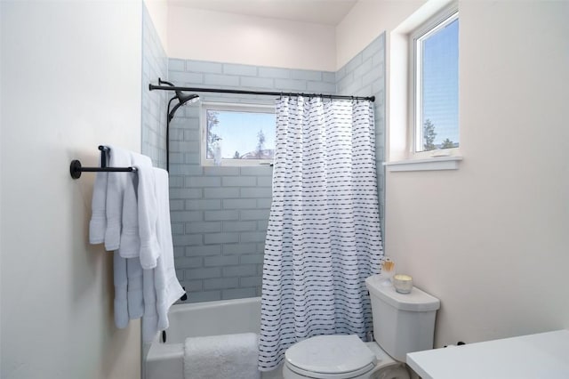21185 County Road 16, Oak Creek, CO 80467 - bathroom featuring vanity, shower / bath combination with curtain, and toilet