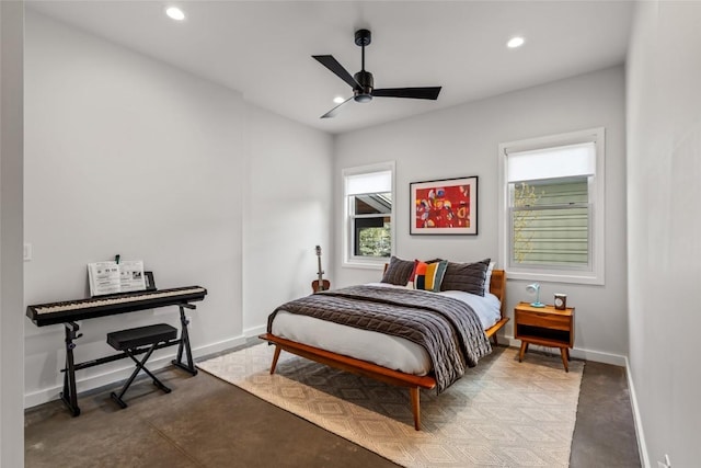 410 River Rd, Steamboat Springs, CO 80487 - bedroom with recessed lighting, baseboards, and ceiling fan
