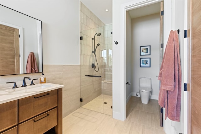 403 Revett Dr, Breckenridge, CO 80424 - bathroom with vanity, a shower stall, and tile patterned flooring
