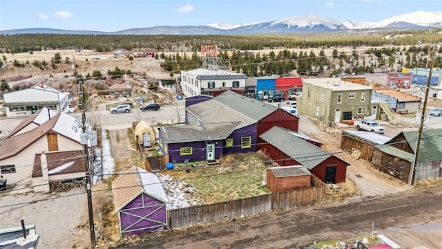 drone / aerial view with a mountain view
