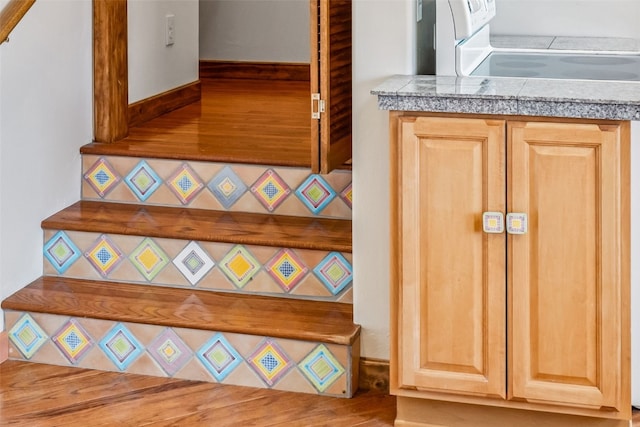 interior details with white electric range