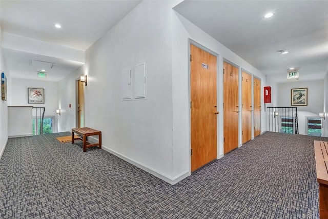 2883 Burgess Creek Rd Unit 302, Steamboat Springs, CO 80487 - hall with carpet flooring, baseboards, and recessed lighting