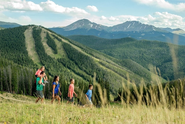 75 Hunki Dori Ct Unit E107, Keystone, CO 80435 - view of mountain backdrop with a forest