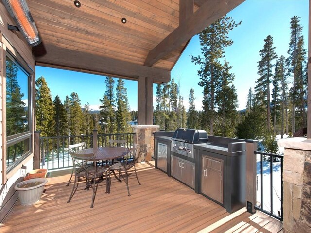 deck with area for grilling