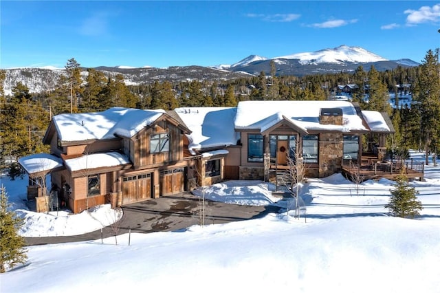 view of front of home featuring a mountain view