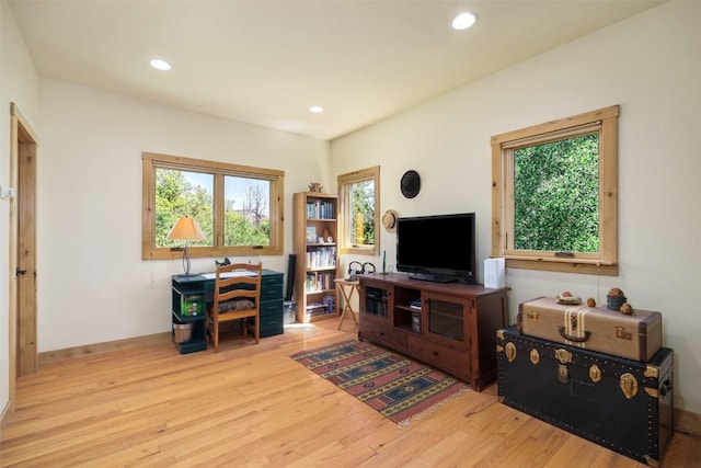 31020 Fallen Falcon Trl, Oak Creek, CO 80467 - office space with wood finished floors and recessed lighting