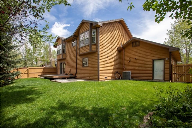 27401 Brandon Cir, Steamboat Springs, CO 80487 - rear view of property featuring central air condition unit and a deck