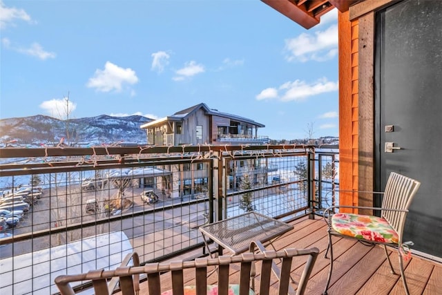 balcony with a mountain view