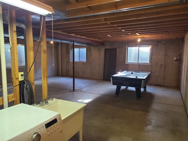 20596 E Shefield Ct, Parker, CO 80138 - basement with washer / clothes dryer and healthy amount of natural light