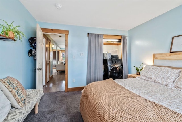 23800 County Road 16 Unit 204, Oak Creek, CO 80467 - carpeted bedroom featuring separate washer and dryer and baseboards