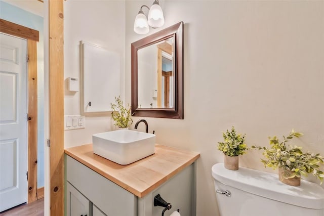 23800 County Road 16 Unit 204, Oak Creek, CO 80467 - bathroom with vanity, toilet, and wood finished floors