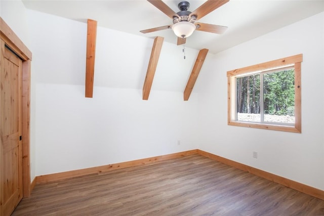 297 Robertson Ln, Breckenridge, CO 80424 - unfurnished bedroom with wood finished floors, ceiling fan, and a closet