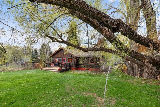 820 Yahmonite St, Steamboat Springs, CO 80487 - view of yard with a deck