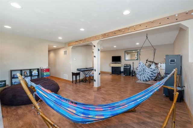 336 Starlite Ln, Hayden, CO 81639 - game room with recessed lighting and wood finished floors