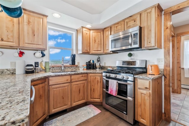 336 Starlite Ln, Hayden, CO 81639 - kitchen with stainless steel appliances, recessed lighting, plenty of natural light, and light stone counters