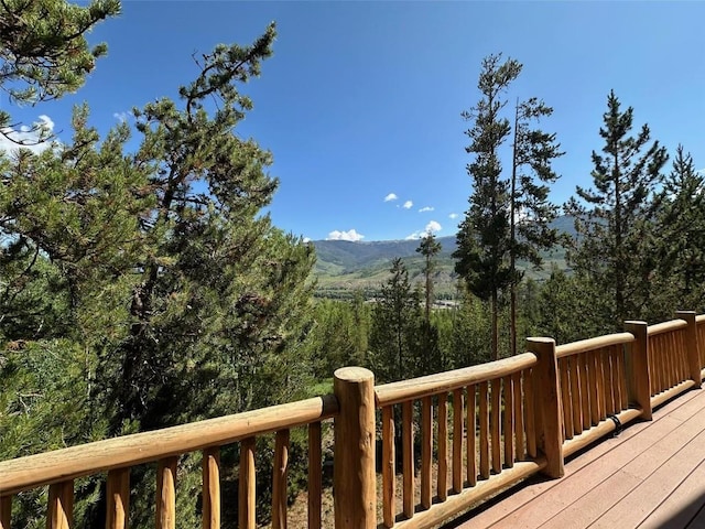 368 Black Hawk Cir, Silverthorne, CO 80498 - wooden deck with a mountain view and a wooded view
