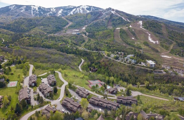 1720 Ranch Rd Unit 301, Steamboat Springs, CO 80487 - aerial view of property and surrounding area featuring a mountainous background
