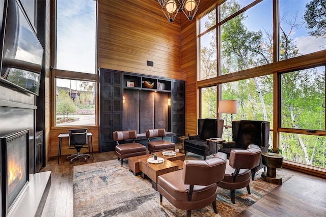 53 Hargrove Way, Silverthorne, CO 80498 - building lobby featuring a towering ceiling and wood walls