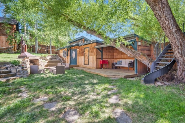 211 W Oak St, Oak Creek, CO 80467 - fenced backyard featuring a wooden deck
