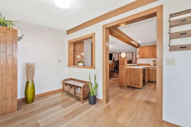 211 W Oak St, Oak Creek, CO 80467 - hall with light wood-style flooring