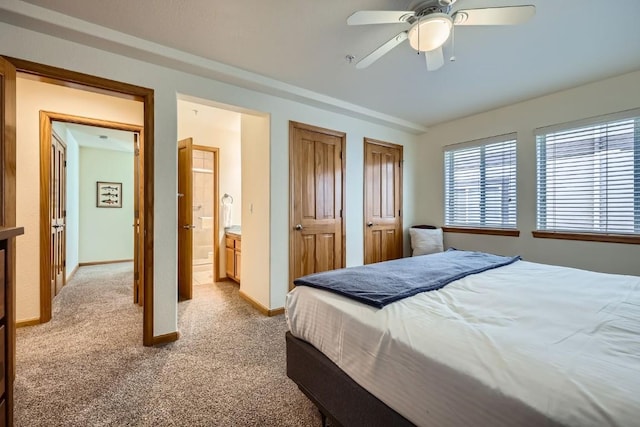 231 Creekside Dr Unit 102, Frisco, CO 80443 - carpeted bedroom with multiple closets, ceiling fan, and connected bathroom