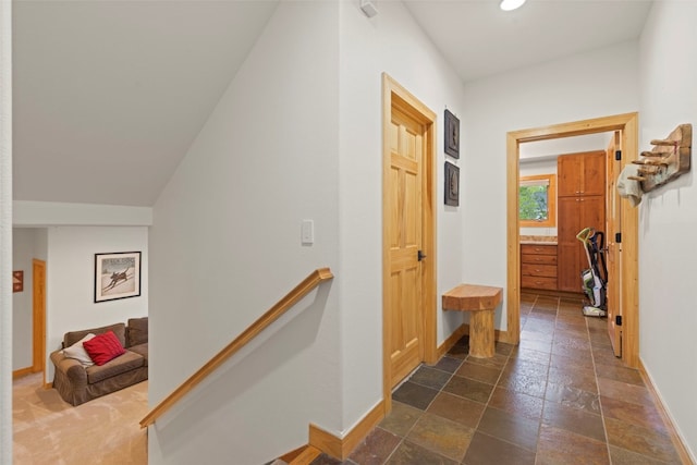 736 Wild Rose Rd, Silverthorne, CO 80498 - hallway featuring stone tile flooring and recessed lighting
