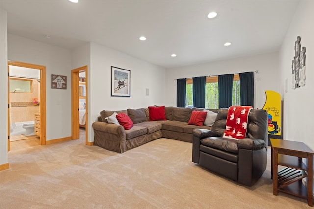 736 Wild Rose Rd, Silverthorne, CO 80498 - carpeted living room featuring recessed lighting and baseboards