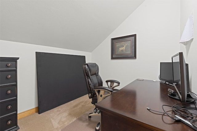 736 Wild Rose Rd, Silverthorne, CO 80498 - office featuring vaulted ceiling and carpet floors