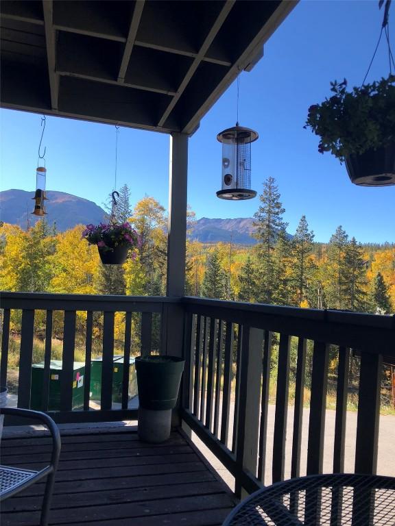 2510 Ryan Gulch Rd Unit 2512, Silverthorne, CO 80498 - wooden terrace featuring a mountain view