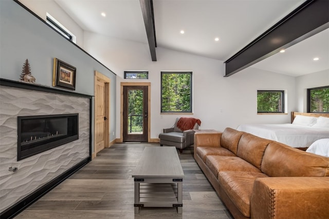 89 Wilderness Dr, Breckenridge, CO 80424 - living room with recessed lighting, wood finished floors, and a glass covered fireplace