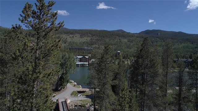 0125 Lake Ridge Cir Unit 1867, Keystone, CO 80435 - bird's eye view with a water and mountain view and a view of trees