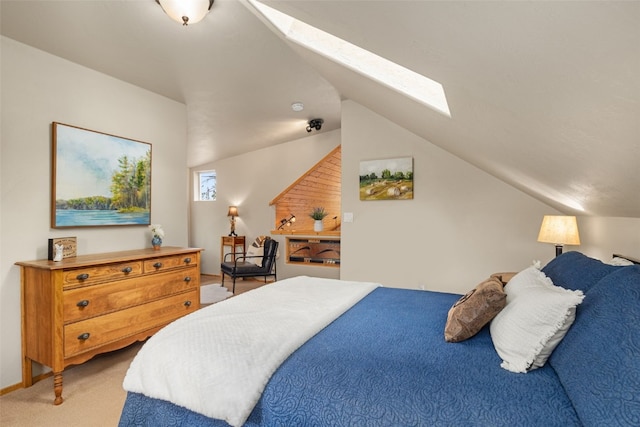 146 Atoka Dr, Como, CO 80432 - bedroom with a skylight, lofted ceiling, and light colored carpet