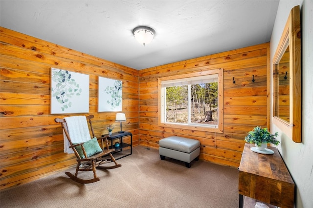146 Atoka Dr, Como, CO 80432 - living area featuring carpet flooring and wood walls