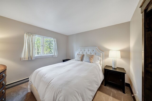 1001 Grandview Dr Unit 22, Breckenridge, CO 80424 - bedroom with a baseboard heating unit, carpet floors, and baseboards
