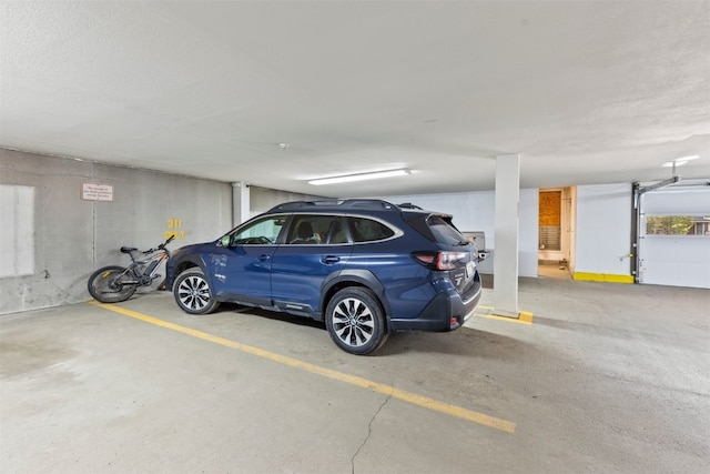 view of parking garage